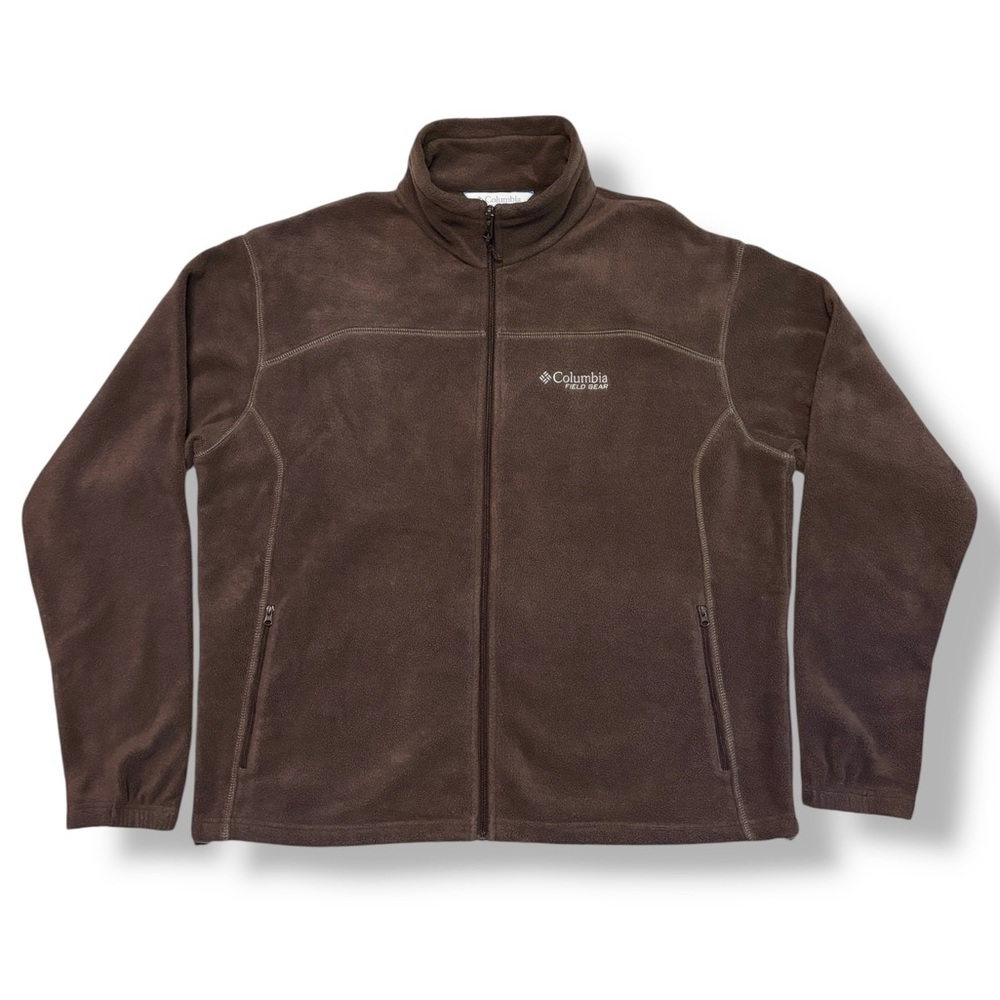 COLUMBIA Field Gear Dark Brown Fleece Full Zip Jacket VINTAGE